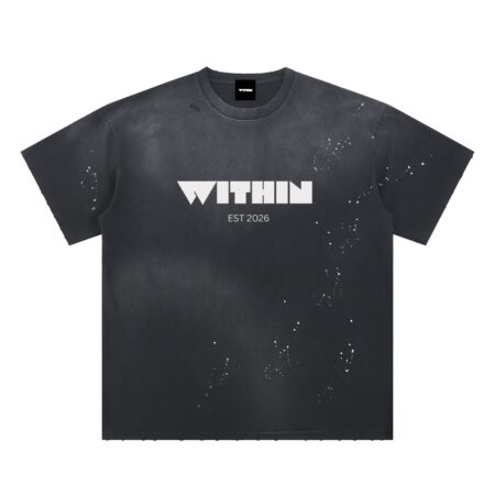 Hand-Frayed Sunfade Paint Splatter T-Shirt
