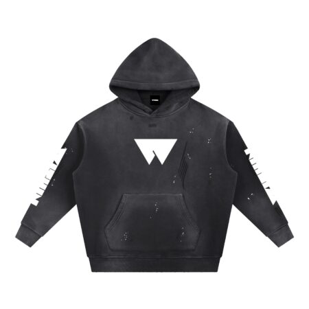 Vintage Washed Frayed Fleece Hoodie